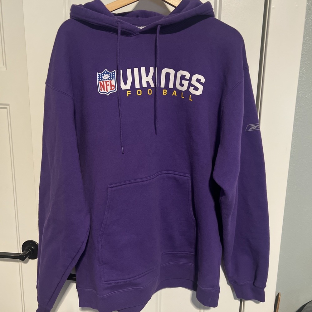 Minnesota Vikings NFL Reebok‎ Sideline Hoodie Men's Large Vintage Sweatshirt VTG